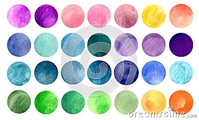 Watercolour circle textures Vector Illustration