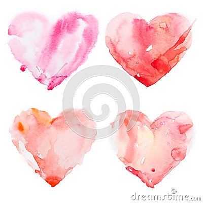 Watercolour heart isolated on white background Stock Photo