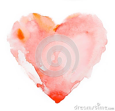 Watercolour heart isolated on white background Stock Photo