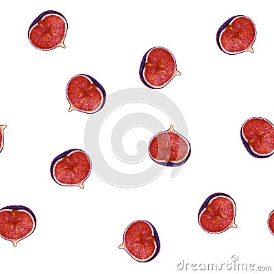 Watercolour natural fig pattern Stock Photo