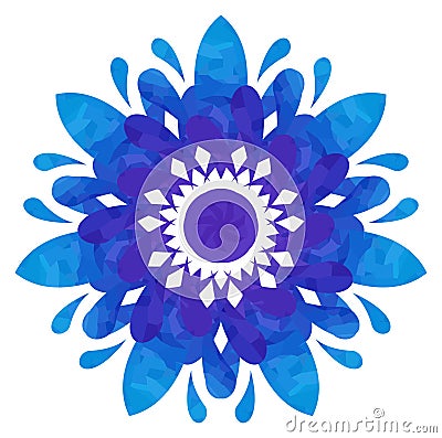 Watercolour pattern - Blue-violet abstract flower Vector Illustration