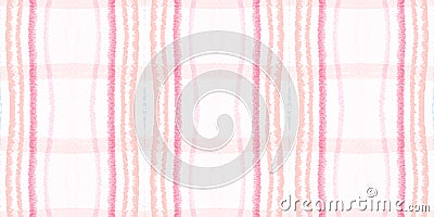 Watercolour Pink Check. Beige Picnic Pattern. Stock Photo