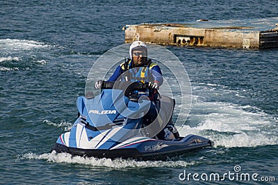 Watercraft polizia Editorial Stock Photo