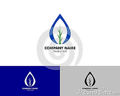 Waterdrop leaf logo icon design template element Vector Illustration