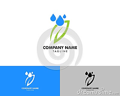 Waterdrop leaf logo icon design template element Vector Illustration
