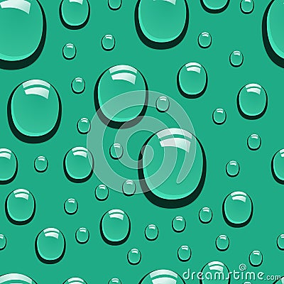 Waterdrop in tosca background seamless pattern Vector Illustration