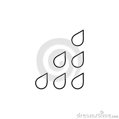 Waterdrop, Water, Droplet, Liquid Thin Line Icon Vector Illustration Logo Template. Suitable For Many Purposes. Vector Illustration