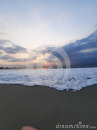 WATERFAL and SUNSET Stock Photo