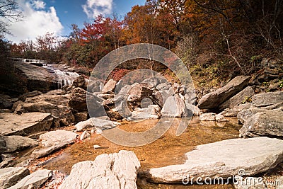 A waterfall in the Appalachians of western North Carolina Stock Photo