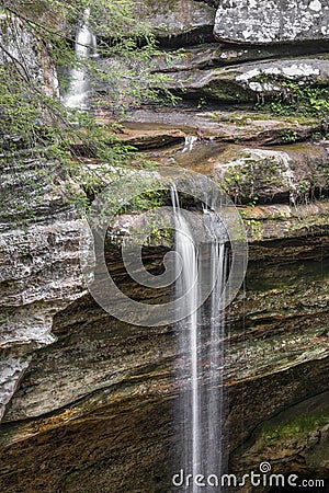 Waterfall Atop Ash Cave Stock Photo
