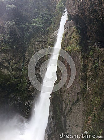 Waterfall at BaÃ±os Stock Photo