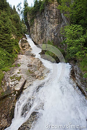 waterfall in the beautiful spa town of Bad Gastein, Austria Stock Photo