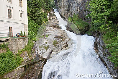 waterfall in the beautiful spa town of Bad Gastein, Austria Stock Photo