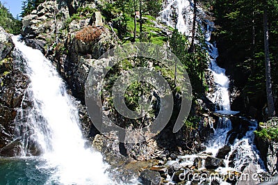 Waterfall in Benasque Valley Stock Photo