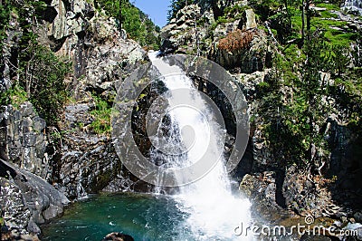 Waterfall in Benasque Valley Stock Photo