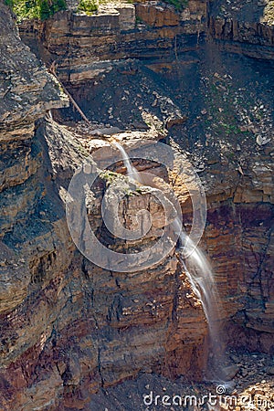 Waterfall in Bletterbach gorge Stock Photo