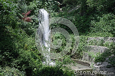 waterfall in the Botanical garden, Balchik Stock Photo