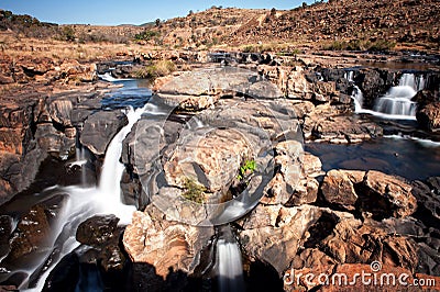 Waterfall at Bourke's Luck Potholes Stock Photo