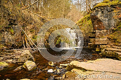 Waterfall in Bow Lee Beck Stock Photo