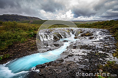 The waterfall Bruarfoss in Iceland Stock Photo
