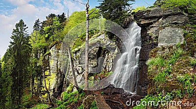 Waterfall Bystre in Polana region, Slovakia Stock Photo