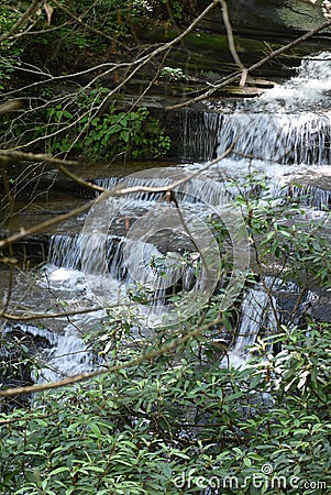 Waterfall on Carrick Creek Trail at Table Rock State Park Editorial Stock Photo