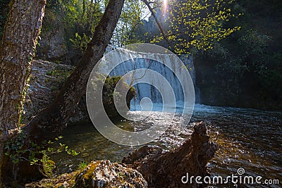 Waterfall cascade blanche in the vercors area in france Editorial Stock Photo