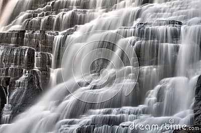 Waterfall cascading water closeup Stock Photo