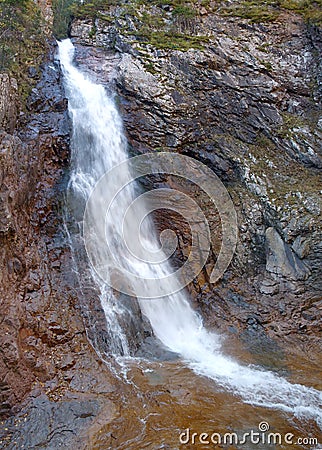 Waterfall Chyorny Shaman Bolshoy Amginsky Stock Photo