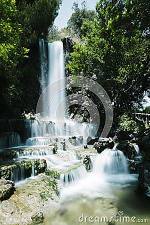 Waterfall in the city of Genoa, Italy Stock Photo