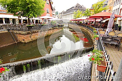 Waterfall in the city of Saarburg, Germany Editorial Stock Photo