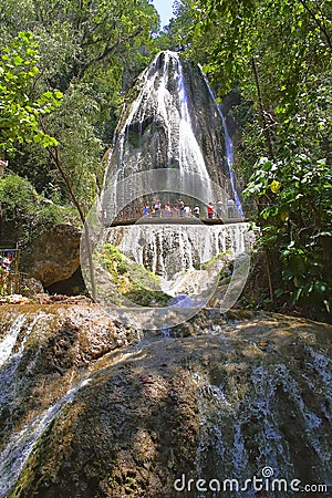 Waterfall cola de caballo in monterrey nuevo leon, mexico. III Stock Photo