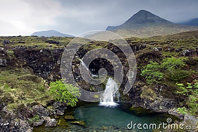 Waterfall, Cuillin Mountains, Isle of Skye , Scotland Stock Photo