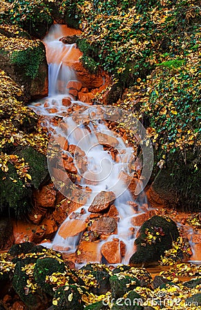 Waterfall in the Czech-Saxony Switzerland Stock Photo