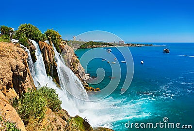 Waterfall Duden at Antalya, Turkey Stock Photo