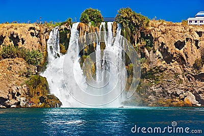 Waterfall Duden at Antalya Turkey Stock Photo