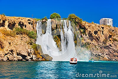 Waterfall Duden at Antalya Turkey Stock Photo