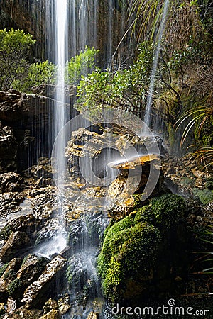 Waterfall in the Enchanted Forest, Heaphy Track, Kahurangi National Park, Tasman Nelson region, south island, Aotearoa / New Stock Photo