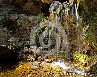 Waterfall in the Enchanted Forest, Heaphy Track, Kahurangi National Park Stock Photo