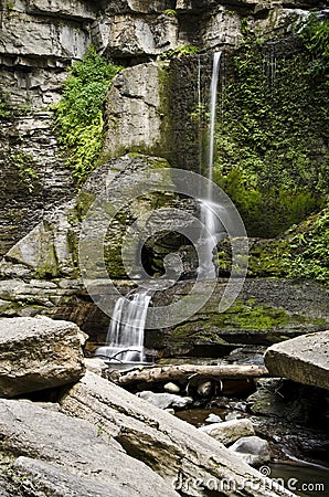 Waterfall, Filmore Glen State Park, Moravia, NY Stock Photo