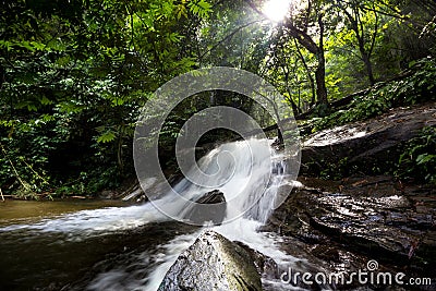 Waterfall forest stones stream jungle Stock Photo