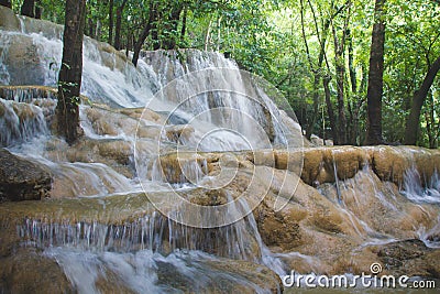 Waterfall in the forest Stock Photo