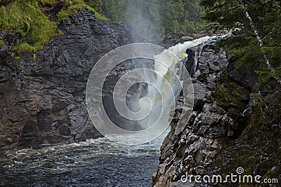 Waterfall Formofossen on the river Sandola at Formofoss in Norway Stock Photo