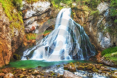 Waterfall by Golling an der Salzach Stock Photo