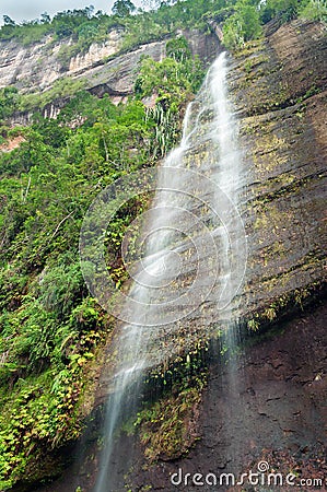 Waterfall in the Harau Valley. Stock Photo