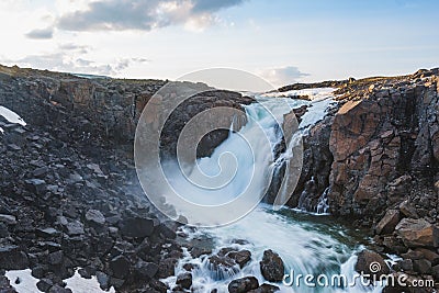 Waterfall on the Hikikal River, Putorana Plateau, Siberia Stock Photo