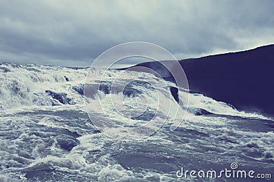 Waterfall in Iceland Stock Photo