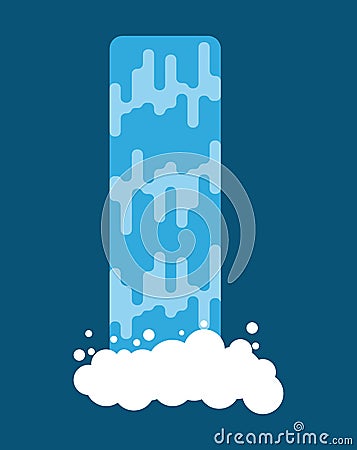 Waterfall isolated. Natural Pure Water. Rivers and Water falls. Vector Illustration