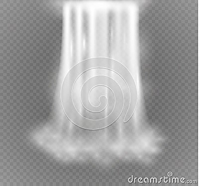 Waterfall, isolated on transparent background.vector illustration. A stream of water Cartoon Illustration