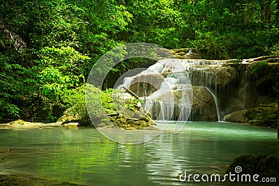 Waterfall in the jungle Stock Photo